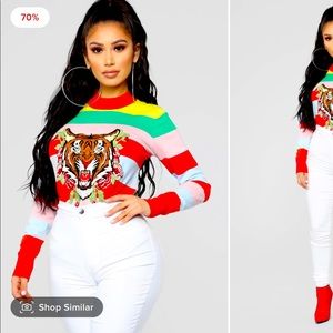 Multicolored tiger sweater!